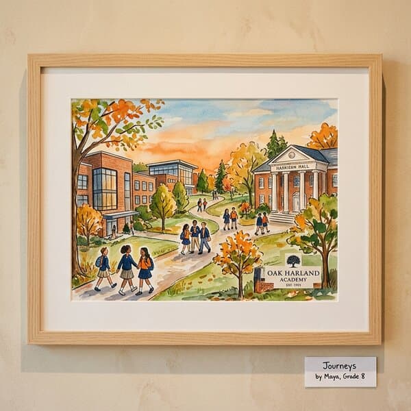 Reflections on the Creek — Watercolor on Paper by Sophia M.