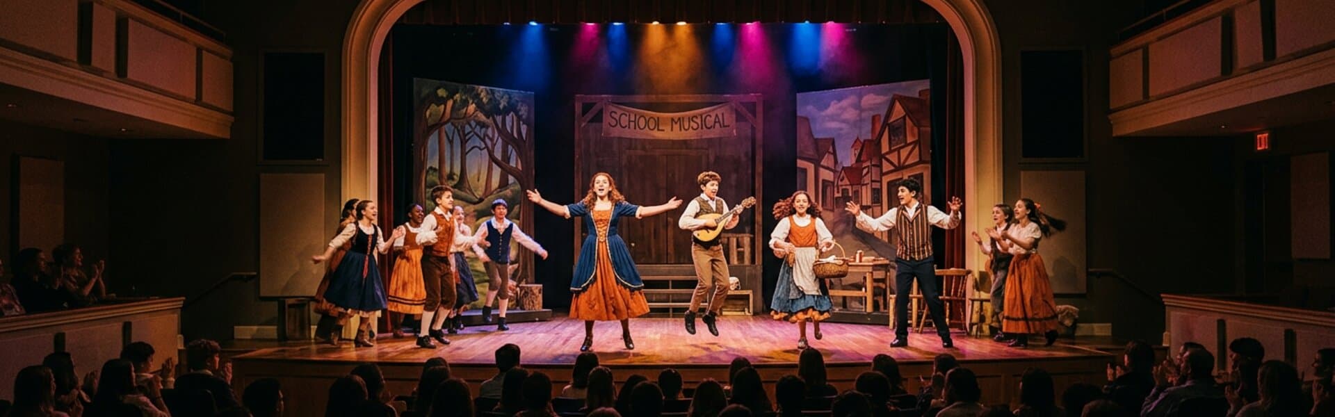 Students performing on stage during a Meridian Academy arts showcase